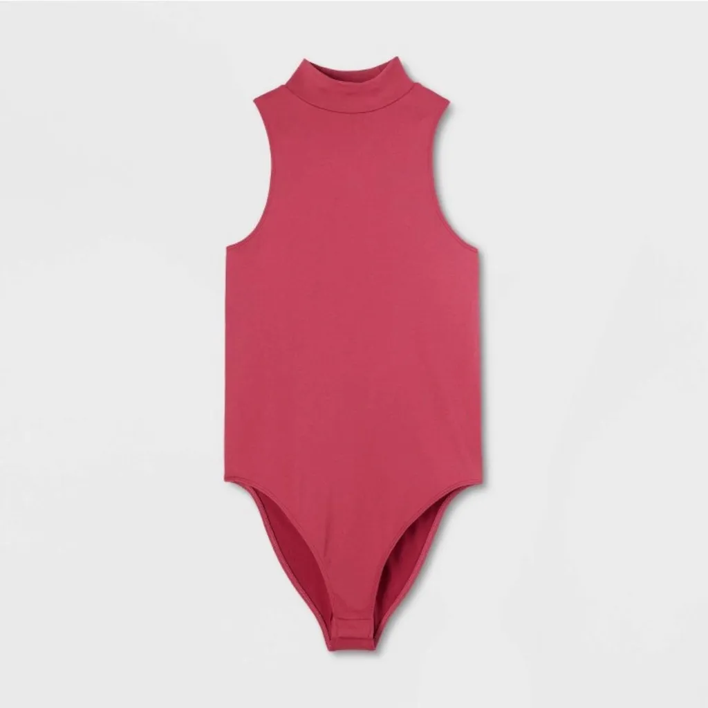 Women's Seamless Bodysuit - A New Day™ Dark Pink XS: Mock Turtle Neck - Image 5