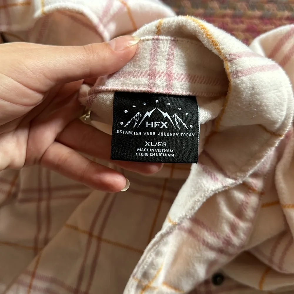 HFX LIGHT PINK WOOL BLEND FLANNEL SNAP BUTTON SHACKET Size XL - Image 3