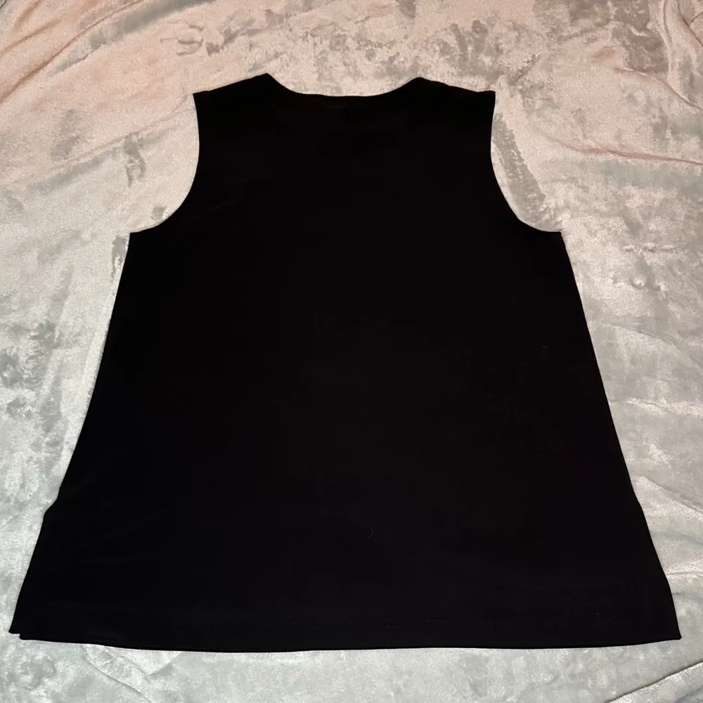Anni Kuan Black Crew Neck Minimalist Classic Preppy Casual Tank Size Small - Image 4