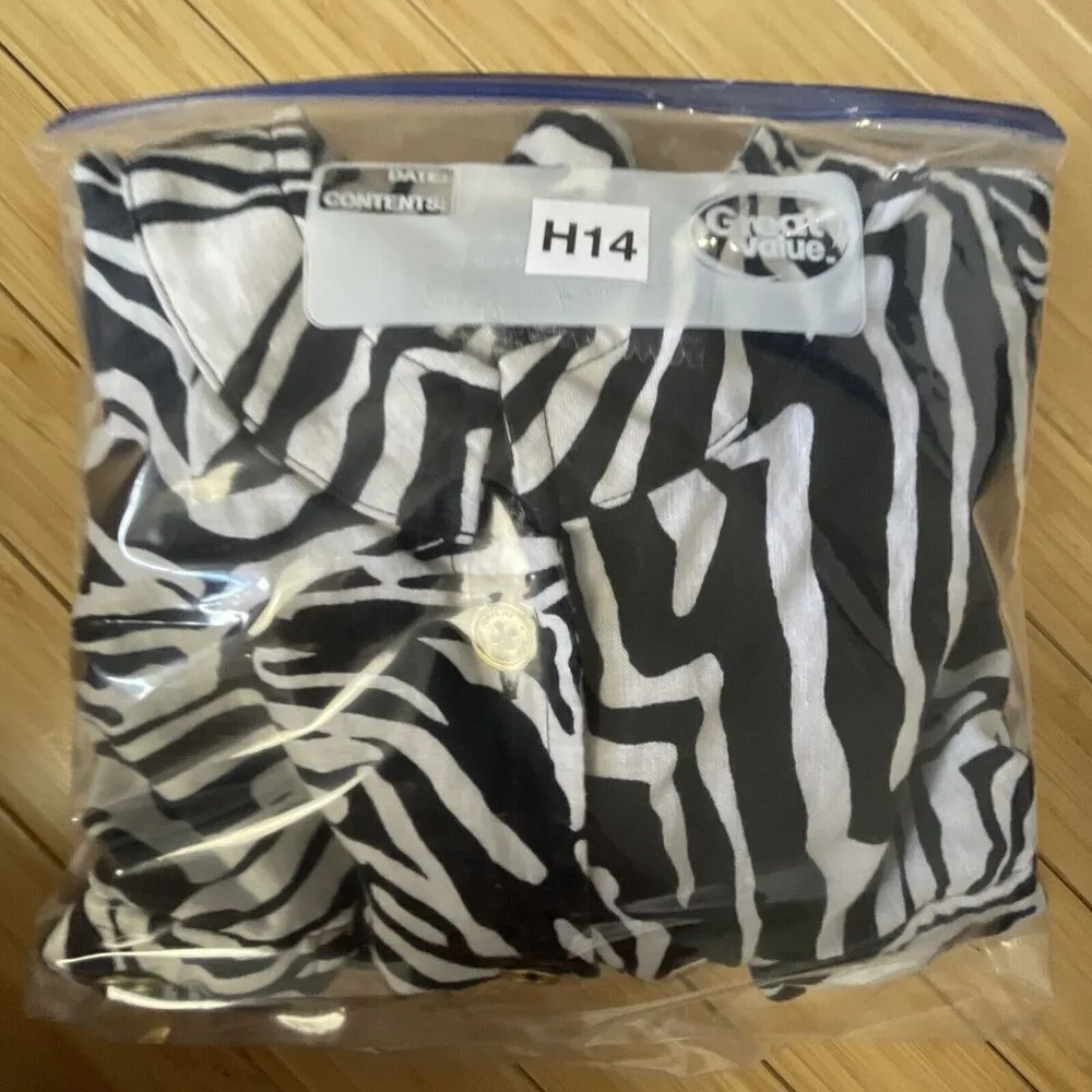 Jones New York Signature Linen Zebra Print Shirt Shacket Womens Sz L 3/4 Sleeve - Image 13