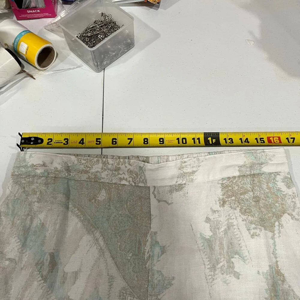 Chico’s 100% Linen White Paisley Pants Size 1.5 Medium 10 Cruise Breezy Vacation - Image 6