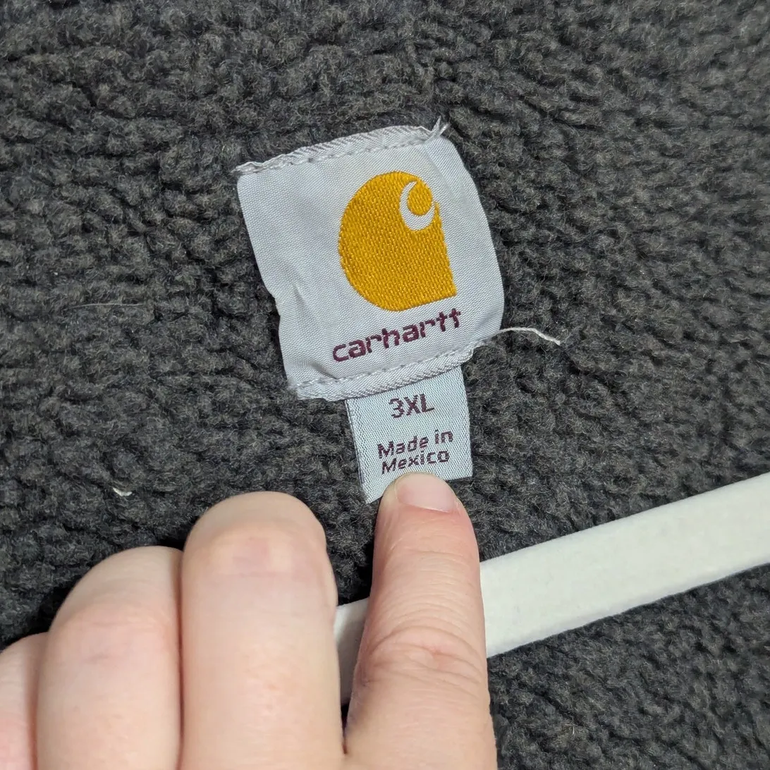 Vintage Y2K Carhartt Sandstone Rugged Vest Sherpa Lined Duck Canvas Dark Gray 3X - Image 5