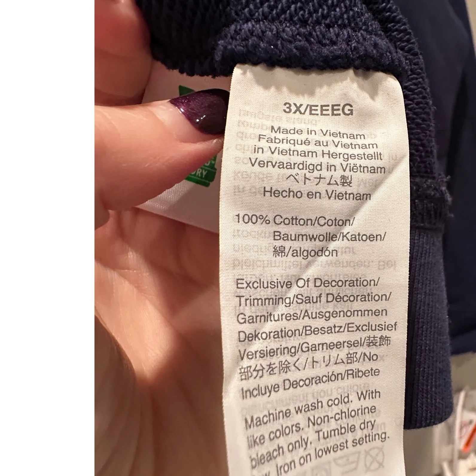 J.Crew Women's Navy Blue Ruffleneck Pullover Sweatshirt Size 3X Cotton Preppy - Image 6