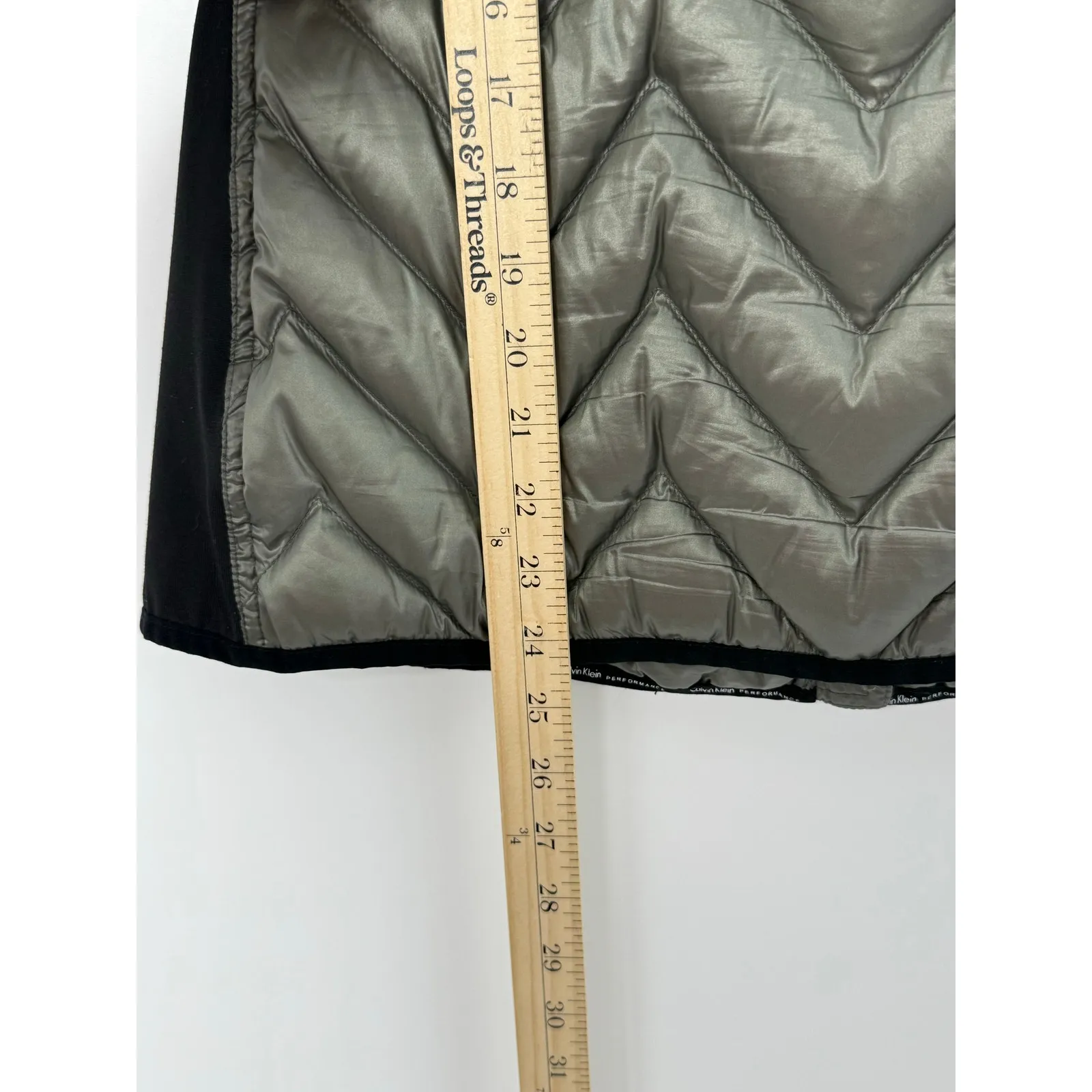 Calvin Klein Performance Puffer Vest Women L Green Premium Down Filling Pockets - Image 7