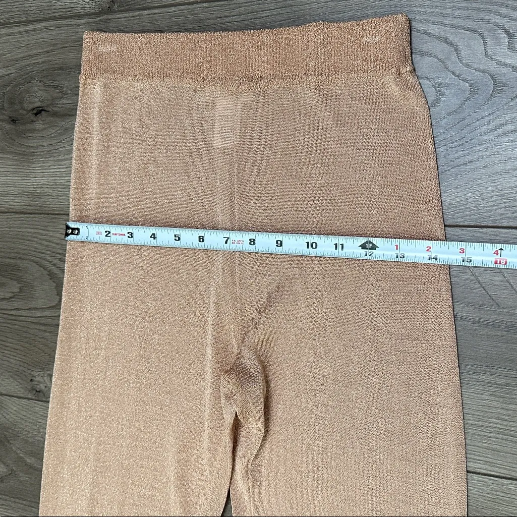 L Space Glisten High Rise Sheer Flare Pants Champagne Pink Gold Size XS - Image 10