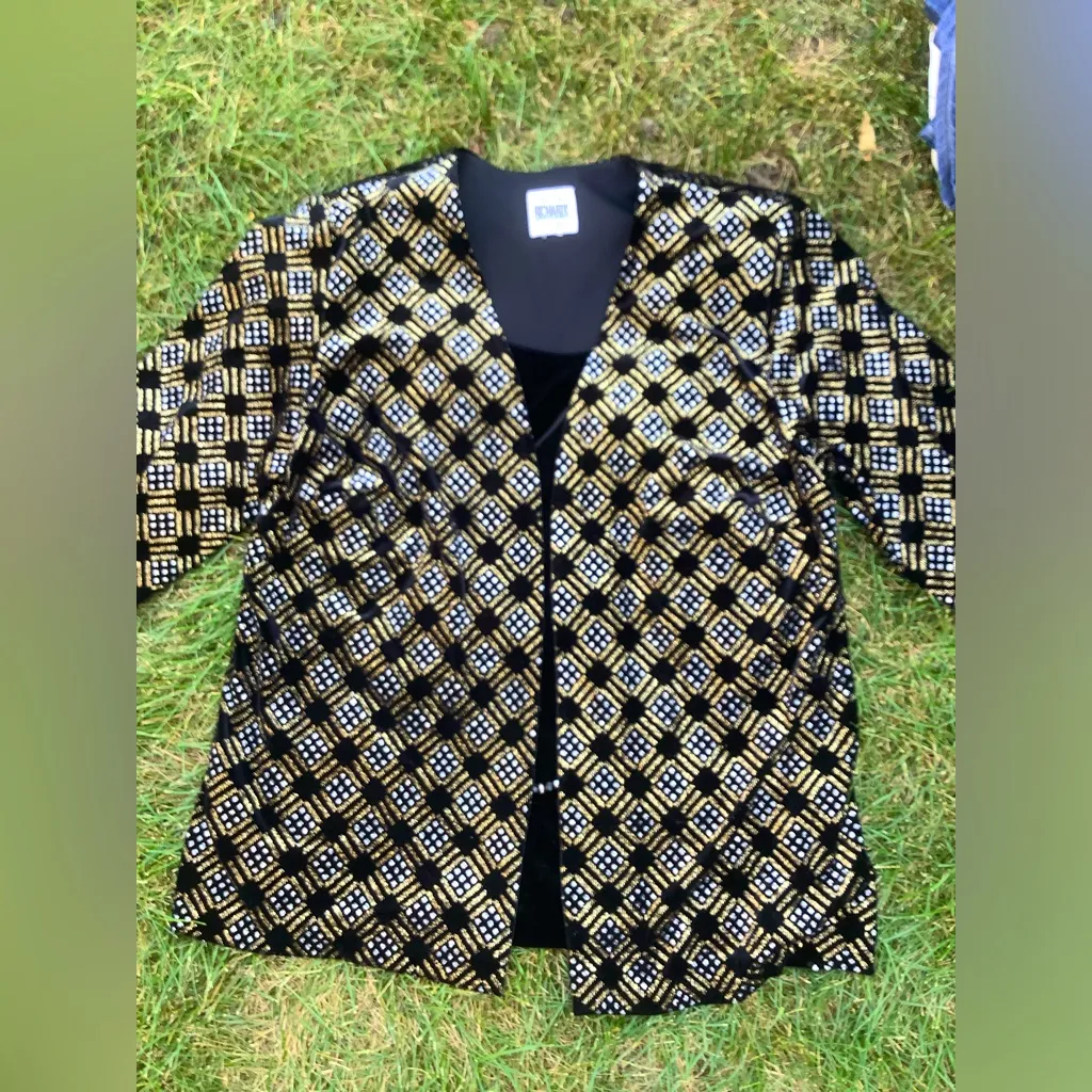 Dressy velvet suit jacket 🌹 Gold Size XL - Image 4