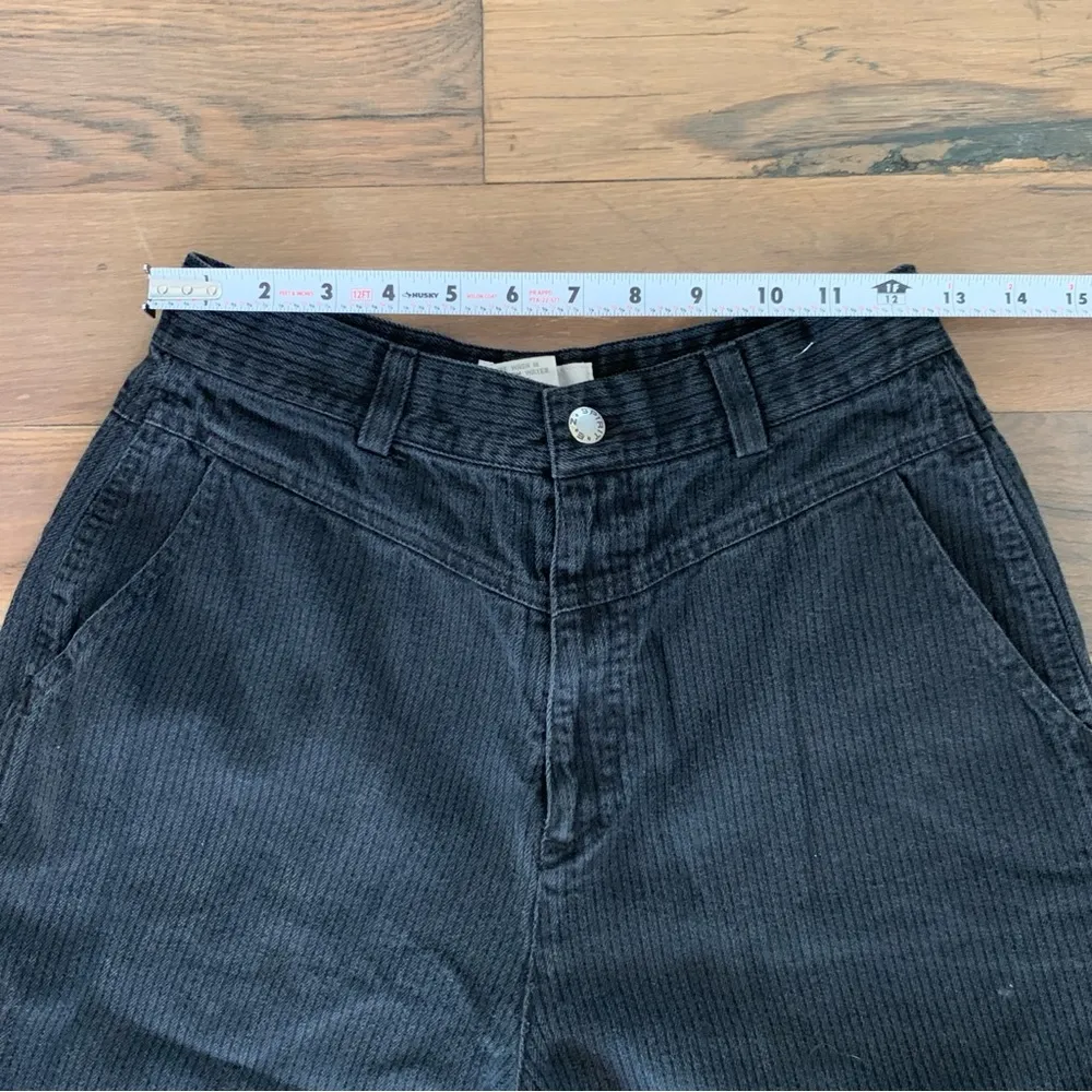 Vintage Espirit Black Denim Pleated Cotton Relaxed Fit Jeans Size 12 - Image 10