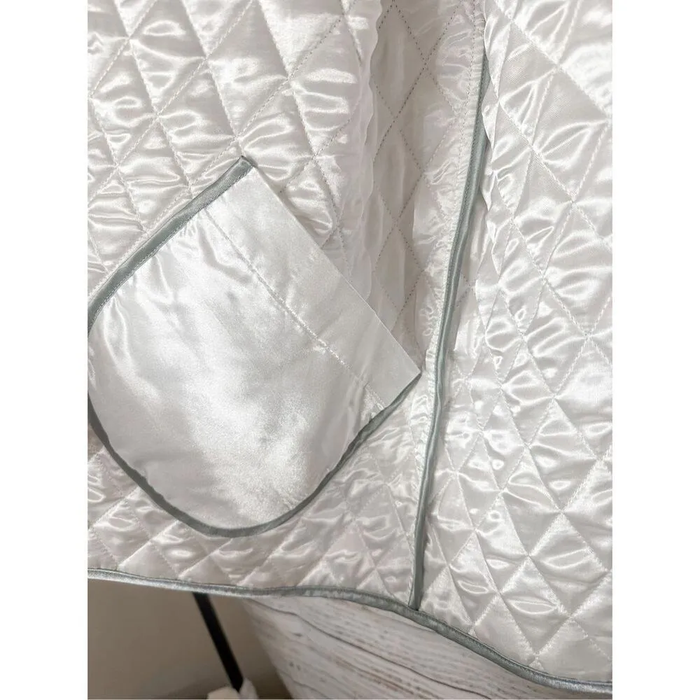 NEW Kinly Lagenlook Reversible Quilted Overcoat Jacket Light Grey White Size XS Gray - Image 10