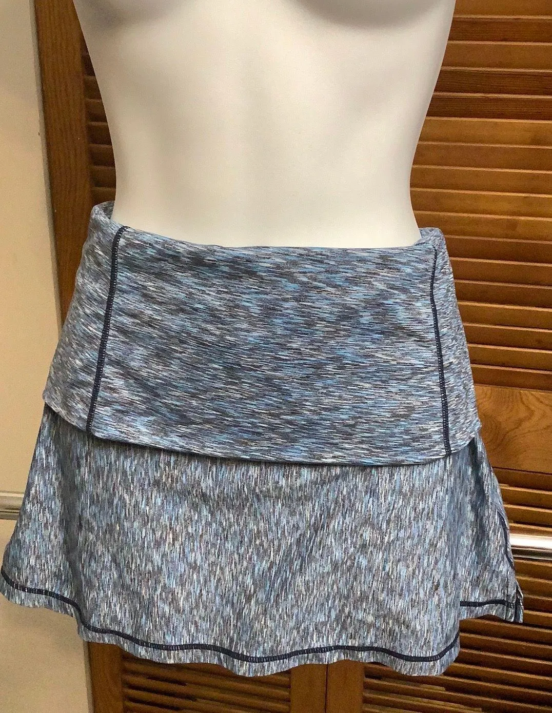 Prana Fold over Heathered Blue Skirt - Image 3