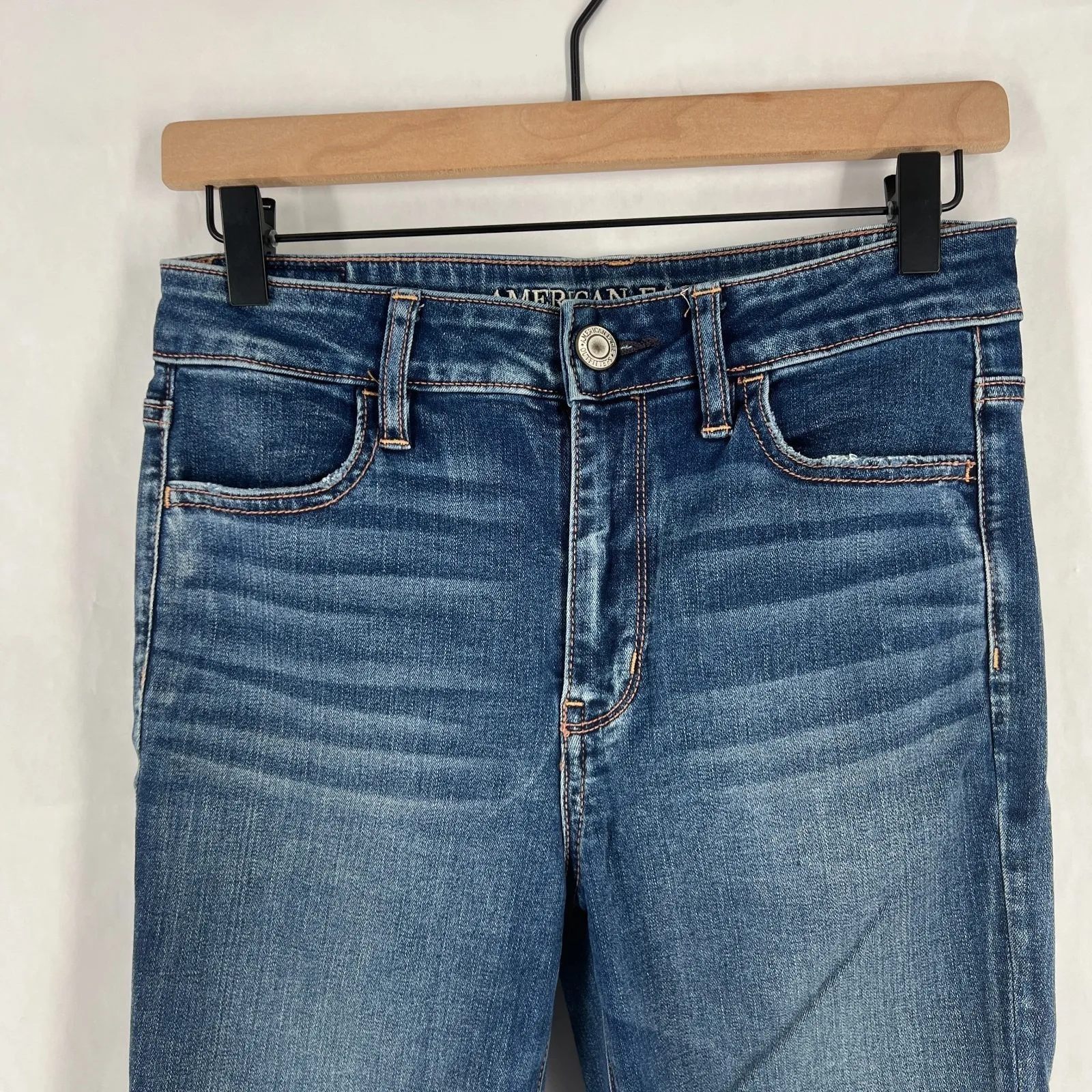 American Eagle Outfitters Hi-Rise Jegging Jeans Women 8 Short Blue Denim Cotton - Image 2