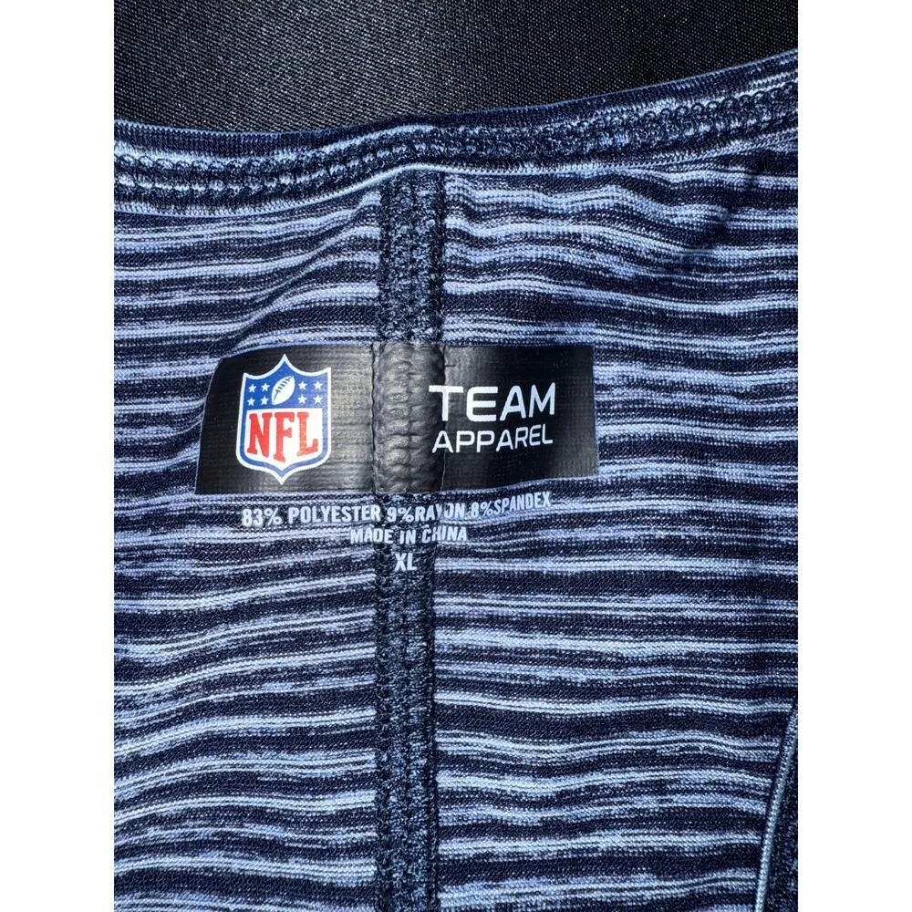 NFL Navy Blue/White Striped Seattle Seahawks Sleeveless Racerback Tank Top Sz XL - Image 2