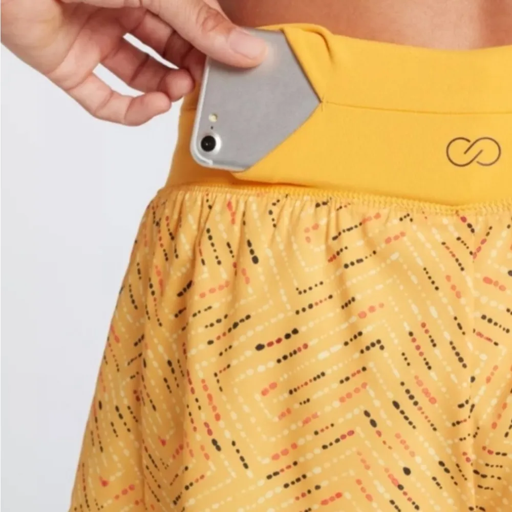 FINAL PRICE CALIA Yellow Orange Printed Kick It Up Shorts Activewear Shorts Size XS - Image 11