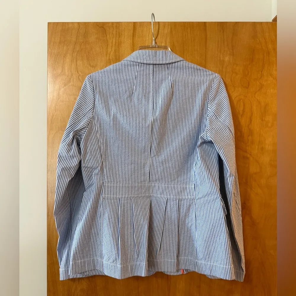 Joules Women’s Erica Blazer Jacket Pinstripe Blue White Striped NWT UK12 US8 Size undefined - Image 15