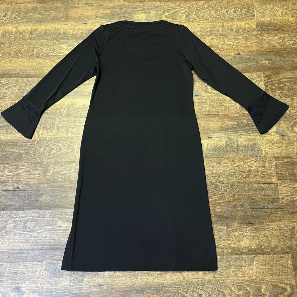 Exclusively Misook Classic Acrylic Knit Bell Sleeve Maxi Dress XS Black Witchy - Image 10