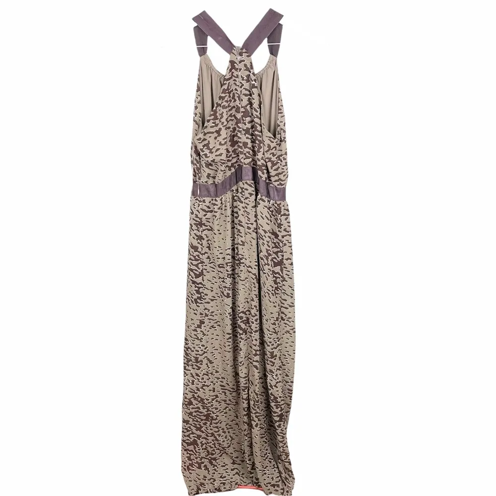 NEW W118 by Walter Baker Betsy Maxi Dress Abstract Brown Khaki Print Size Medium - Image 3