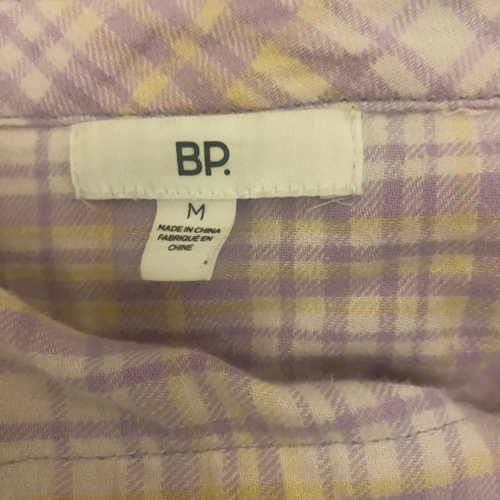 BP Plaid Button-Up Shirt in Light Purple - Image 5