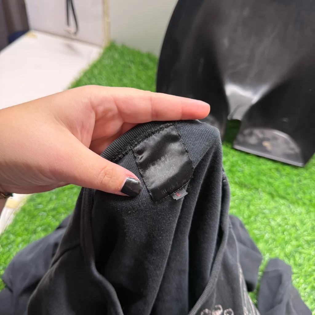 RWD Affliction Style Long Sleeve Grunge Top Black Size L - Image 6