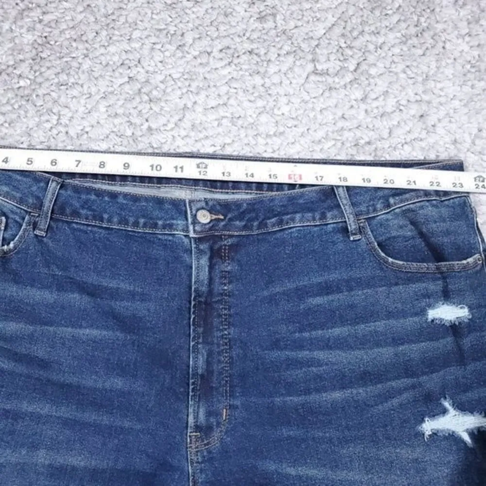Old Navy High Rise Rockstar Super Skinny Secret Slim Pockets Plus Size 28 Frayed - Image 5