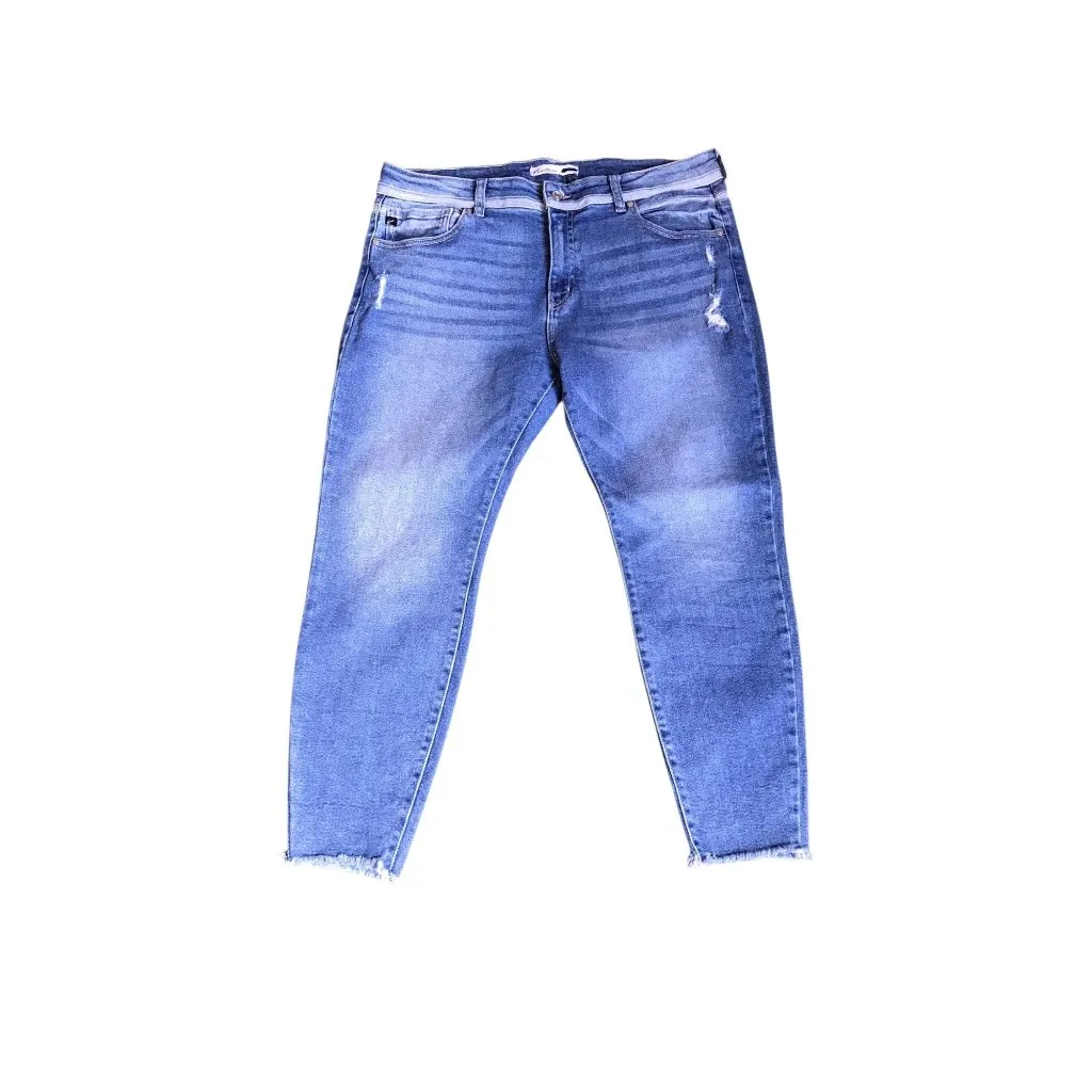 KanCan Mid Wash Distressed Skinny Jean Blue Size 32 - Image 4