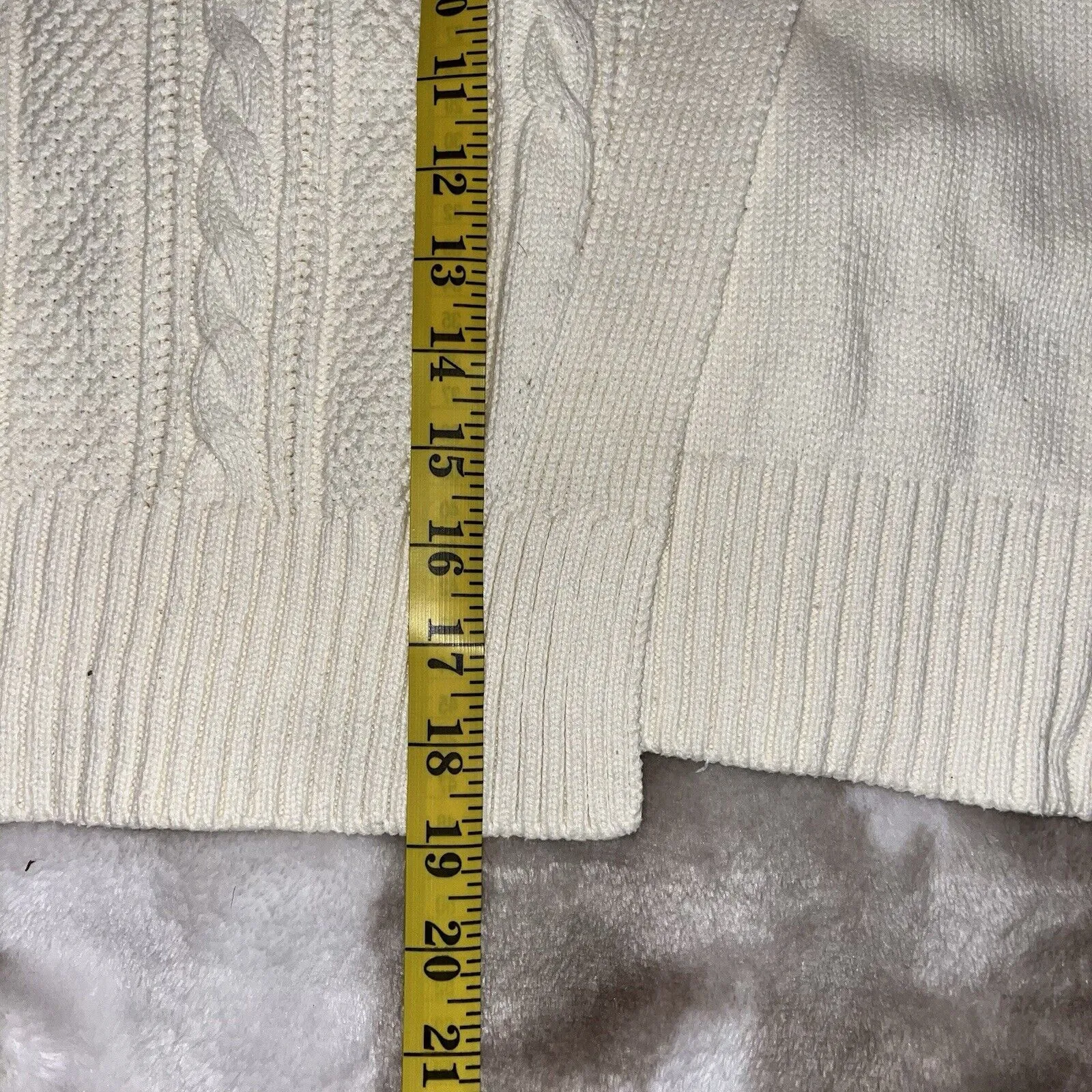 by Anthropologie Women's Chunky Knit Sweater Vest Size OS Cream Asymmetrical - Image 3