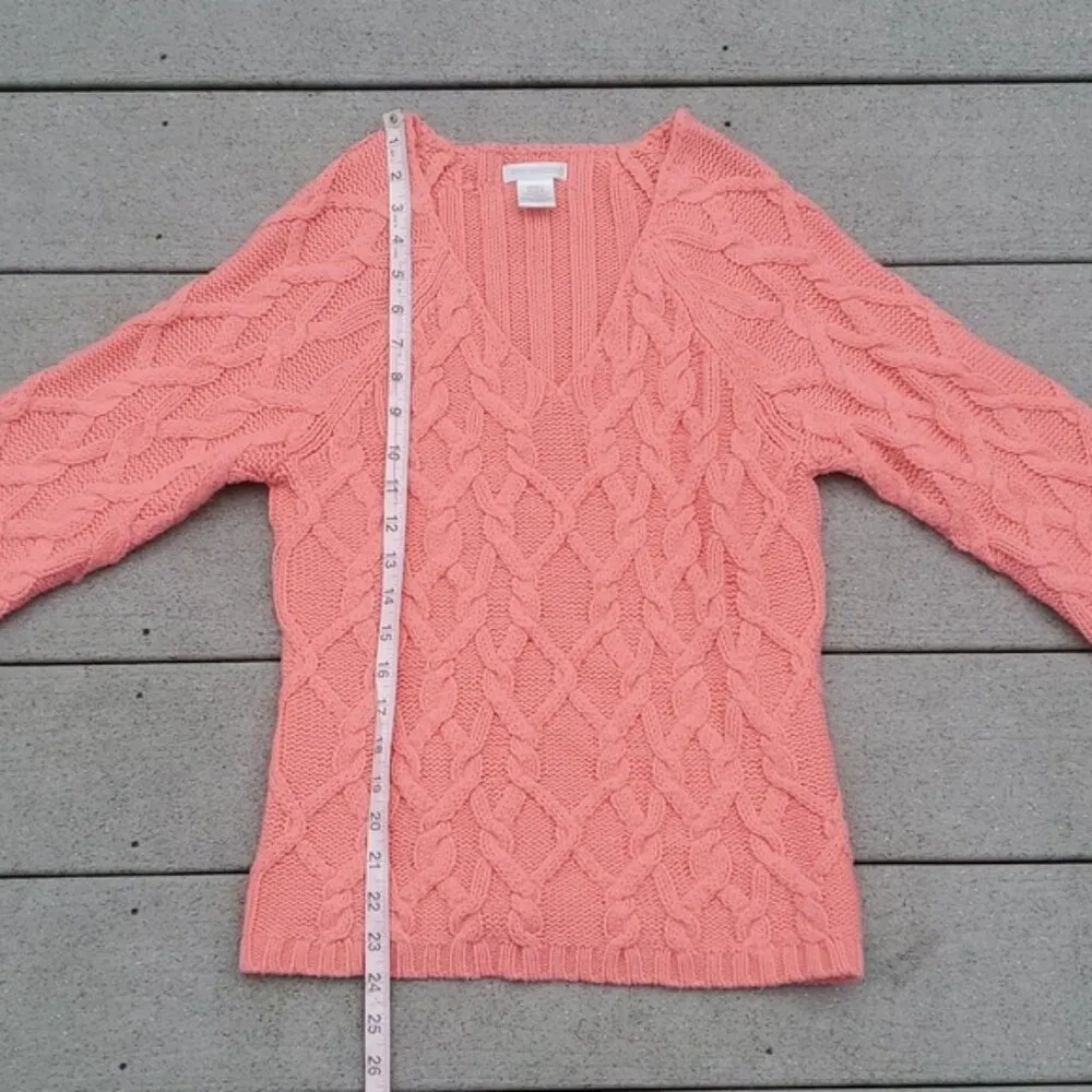 Worthington V-Neck Cable Knit Sweater Size Small - Image 8