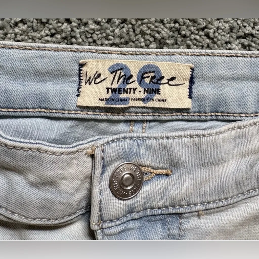 We The Free Flare Wide Leg Jeans High Rise Womens Size 29 Stretch Light Wash - Image 7