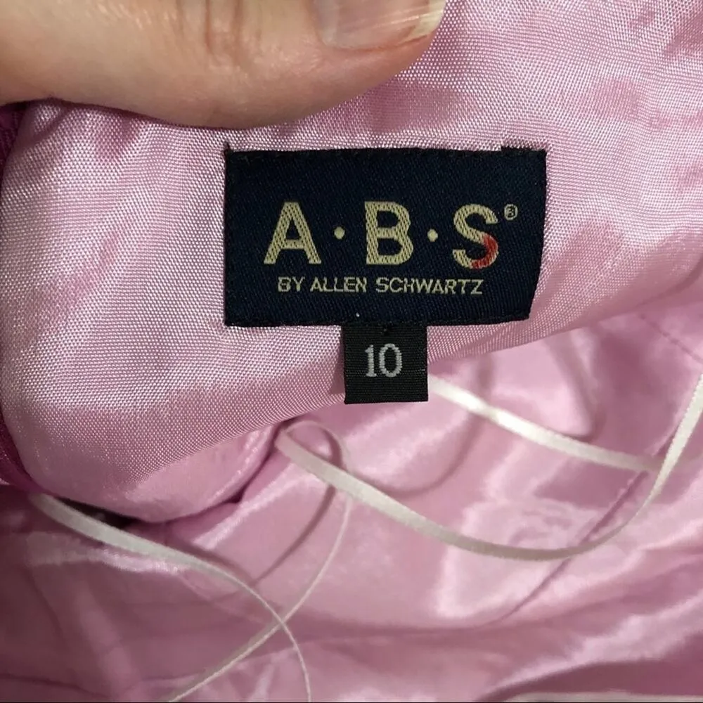ABS Allen Schwartz Pink Polka Dot Strapless Dress Womens 10 Mod Retro Trad Wife - Image 4
