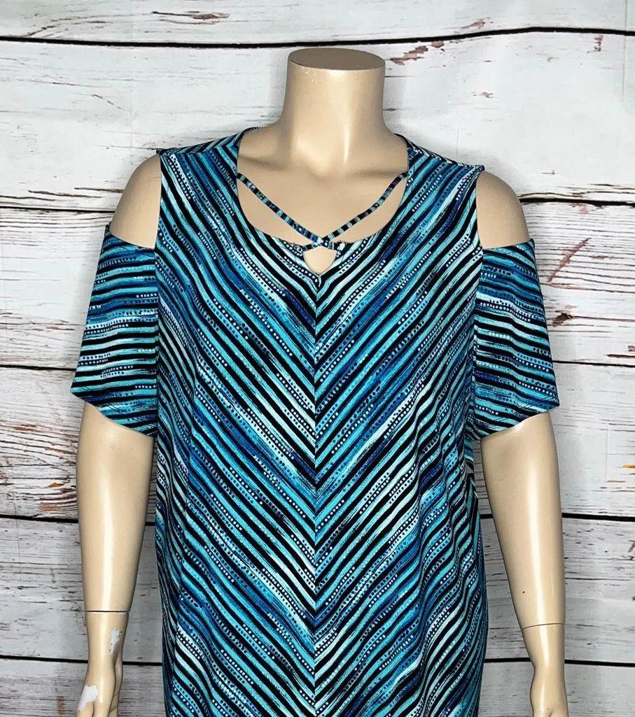 Catherines NWT Size 2X 22/24W Blue Stripe - Image 2