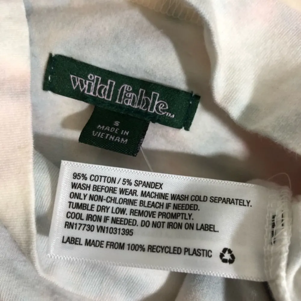 NWOT Mock Neck White Pink Blue Pour Tie Dye Top - Image 6