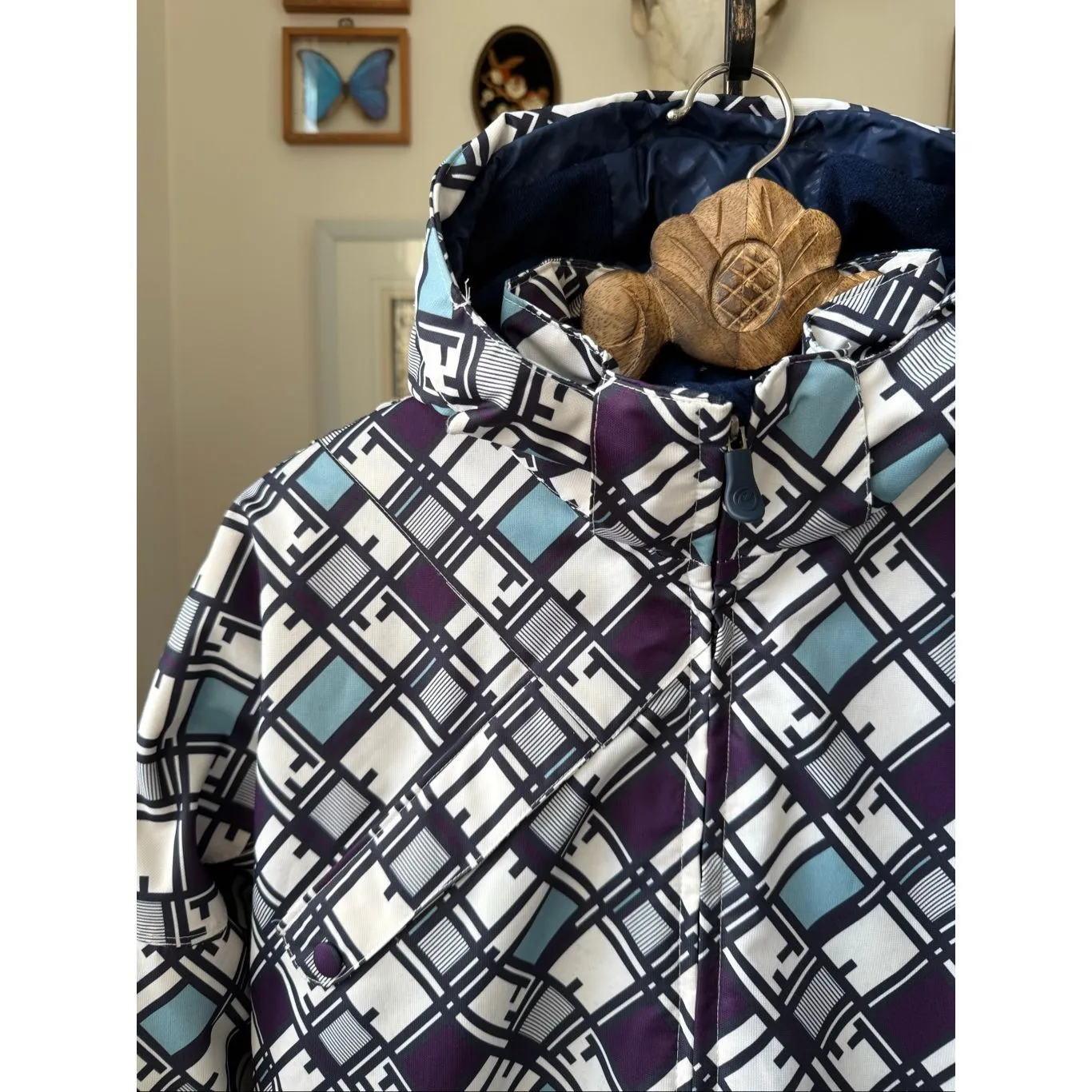 Core Powder Room Women’s Ski Snowboard Jacket Coat Purple Turquoise XL - Image 2