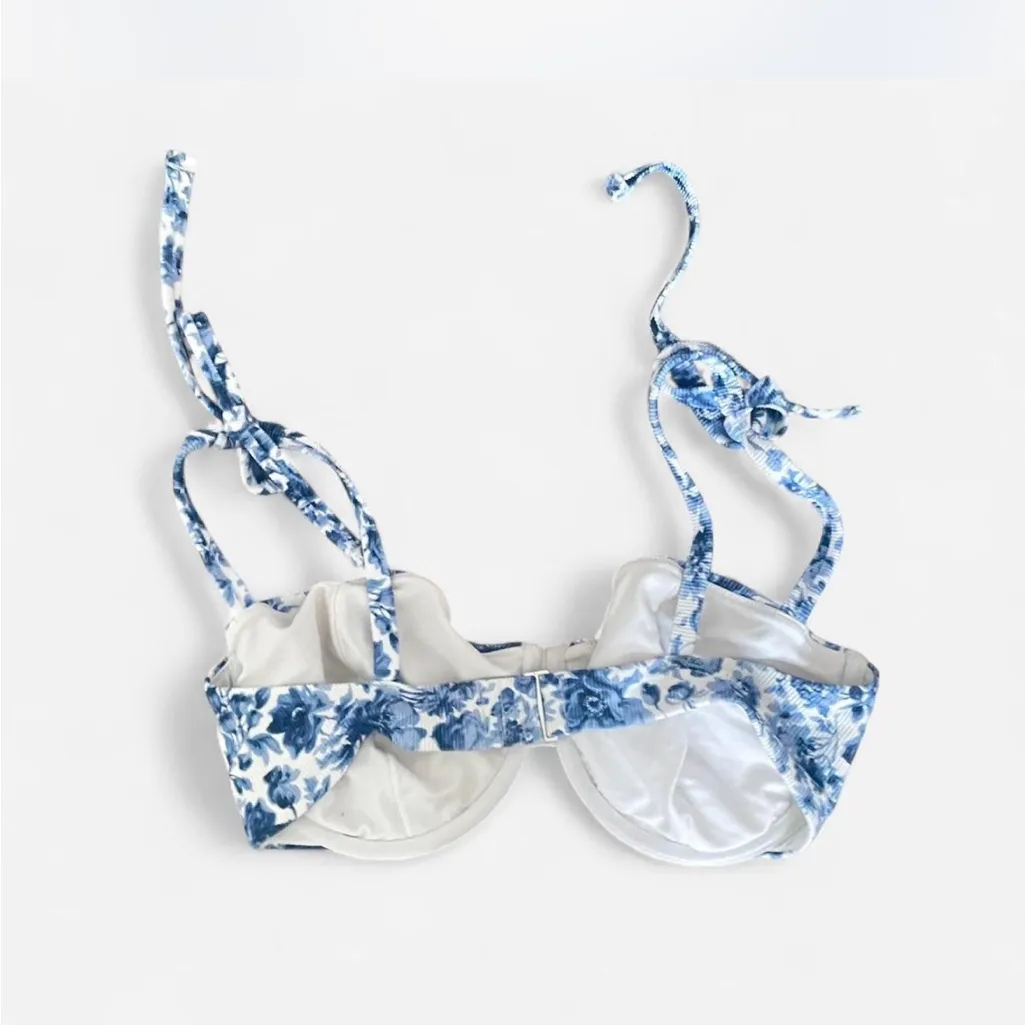 Abercrombie & Fitch Curve Love Floral Underwire Tie Strap Bikini Top - Image 4