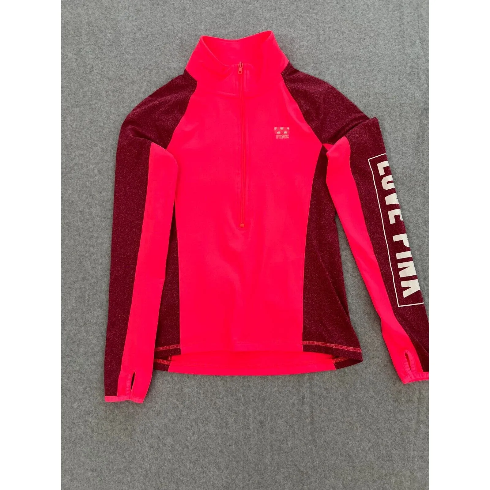 Victoria's Secret T-Shirt The Ultimate Pink Collection Women's‎ 1/2 Zip Size XS - Image 4