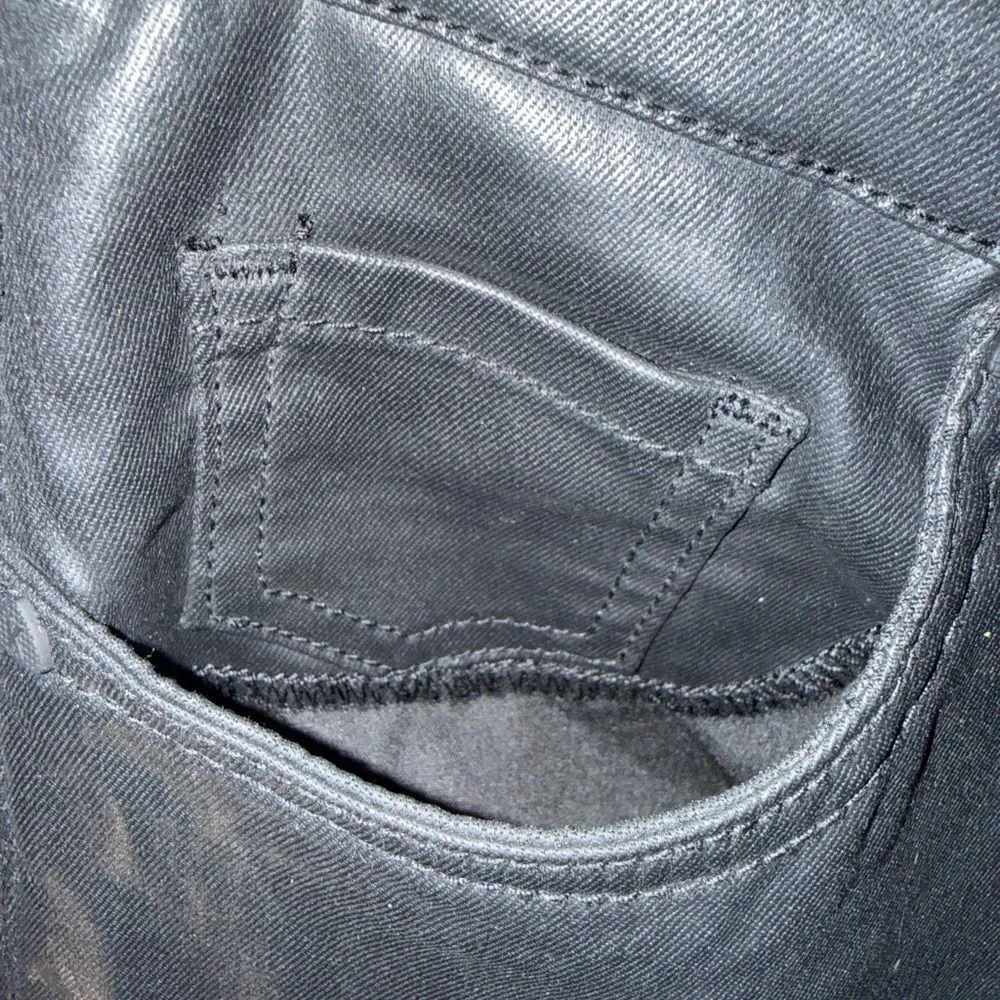 Kut from the Kloth “Mia High Rise Skinny” Button Fly Faux Leather Pants Sz 6 #72 - Image 4