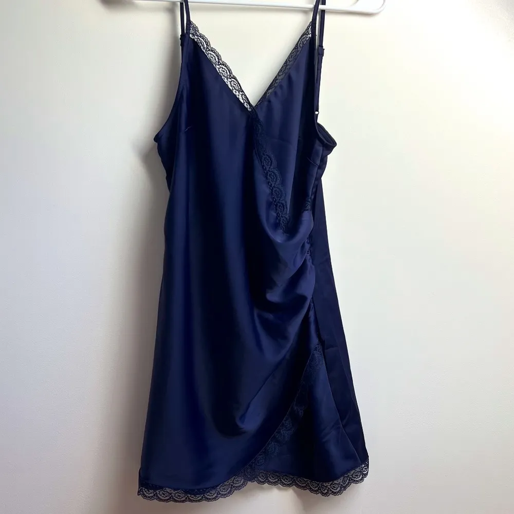 Urban Outfitters OU Margaux Satin Wrap Slip Dress - Image 2