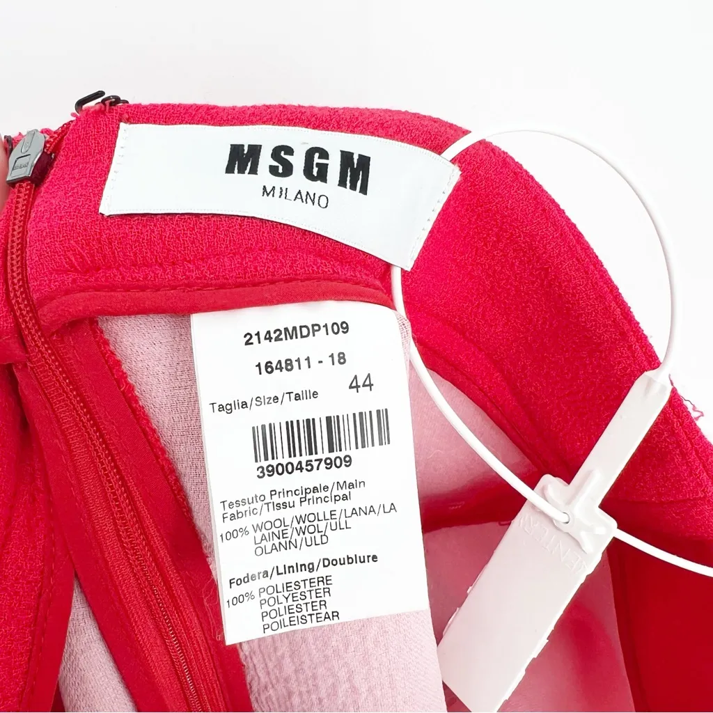 MSGM Wool Culottes 44 (L)‎ Red Size L - Image 5
