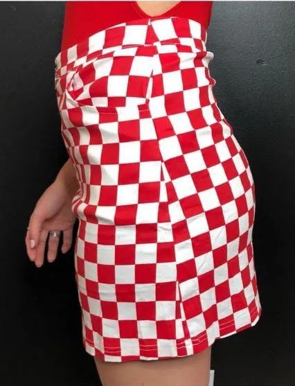 Amazon Red And White Checkered Skirt - Image 2