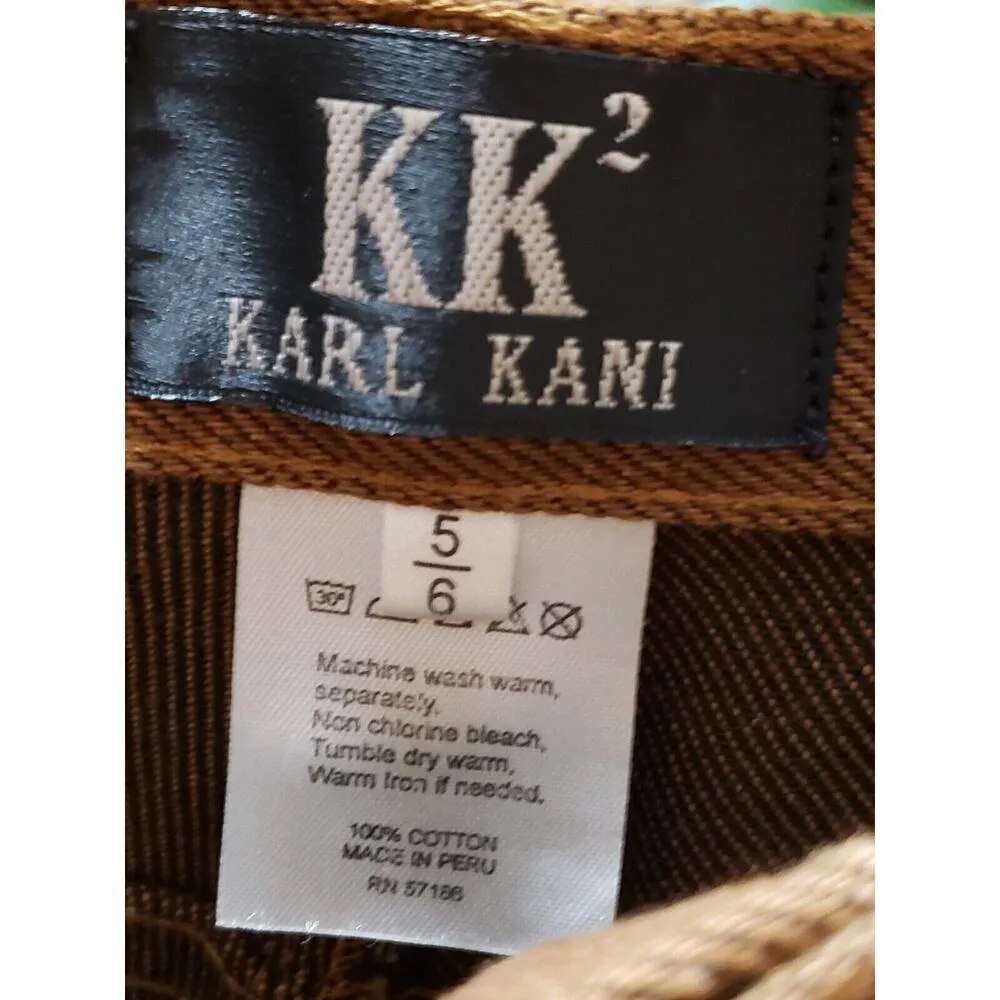 Vintage Karl Kani Brown Solid 100% Cotton Logo Slim Straight Leg Jeans Size 5/6 - Image 6