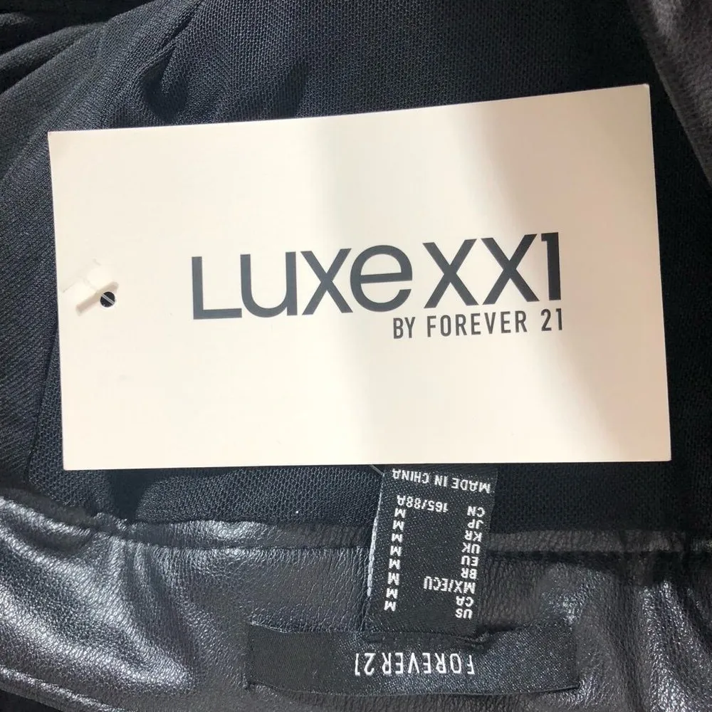 Forever 21 Black Faux Leather Lace Up Corset Mini Dress S - Image 8