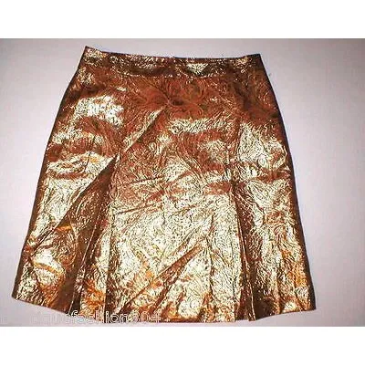 New Womens NWT $158 Ellen Tracy Skirt 10 Metallic Gold Topaz Office Party Work - Image 5