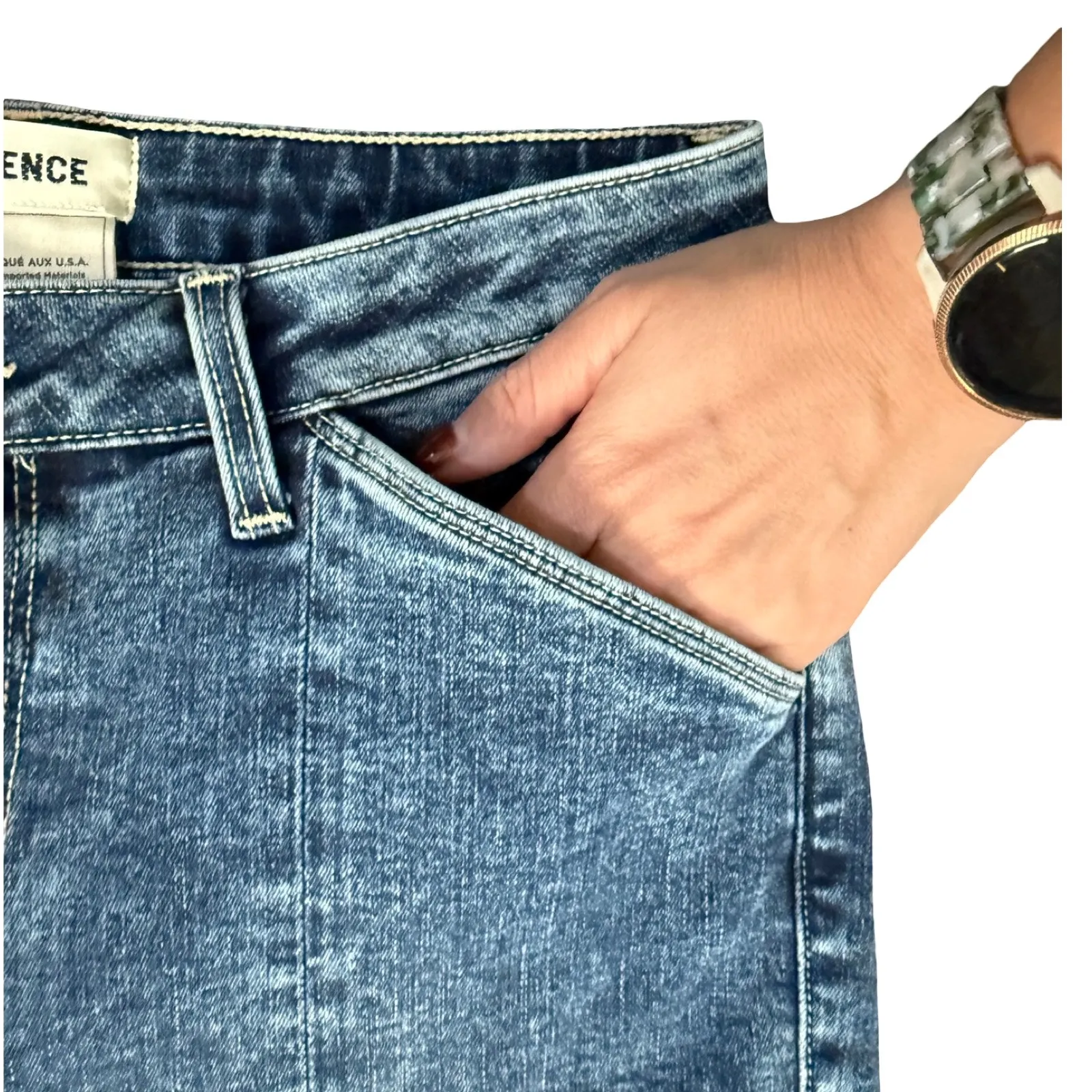 L'Agence Patton Medium Wash Mid Rise Skinny Cargo Denim Jeans size 26 Utility - Image 11