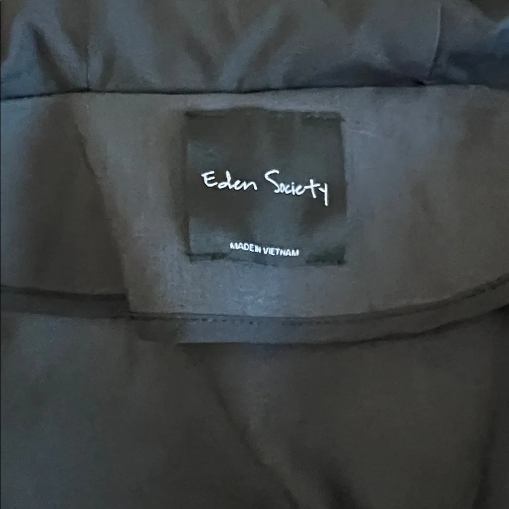 Eden Society Holly Contrast Hooded Cargo Jacket Dark Gray Size Small - Image 6