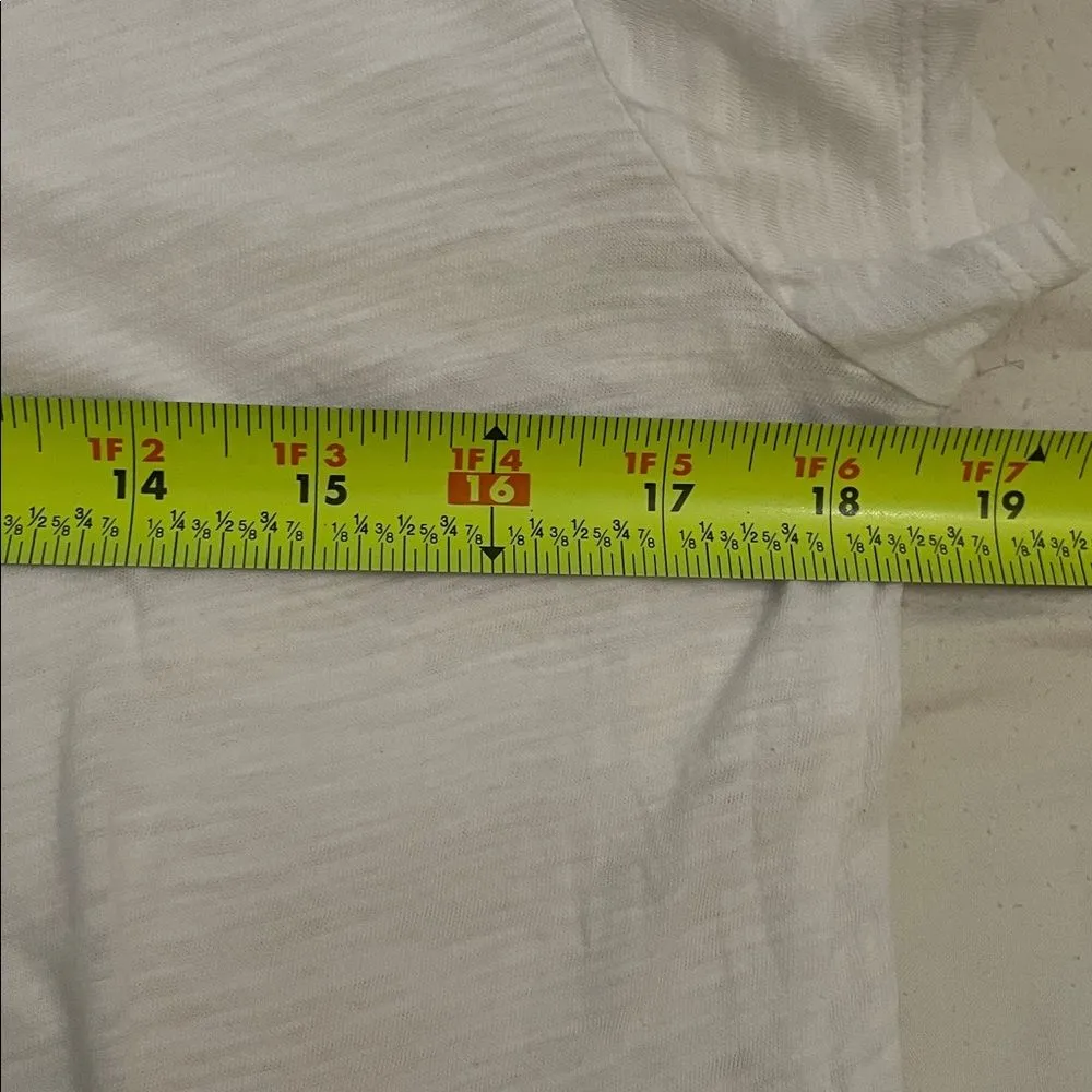 Sundance White Cotton Light Spirit Tee Shirt Womens Size Small Ruffle Hem - Image 5