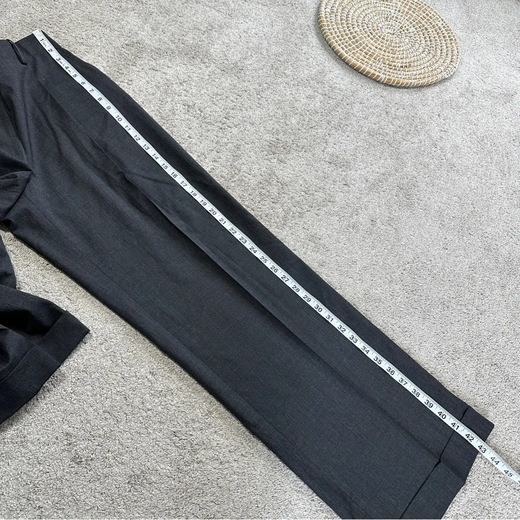 Lafayette 148 New York Virgin Wool Straight Leg Dress Pants Slacks in Gray 8 - Image 14