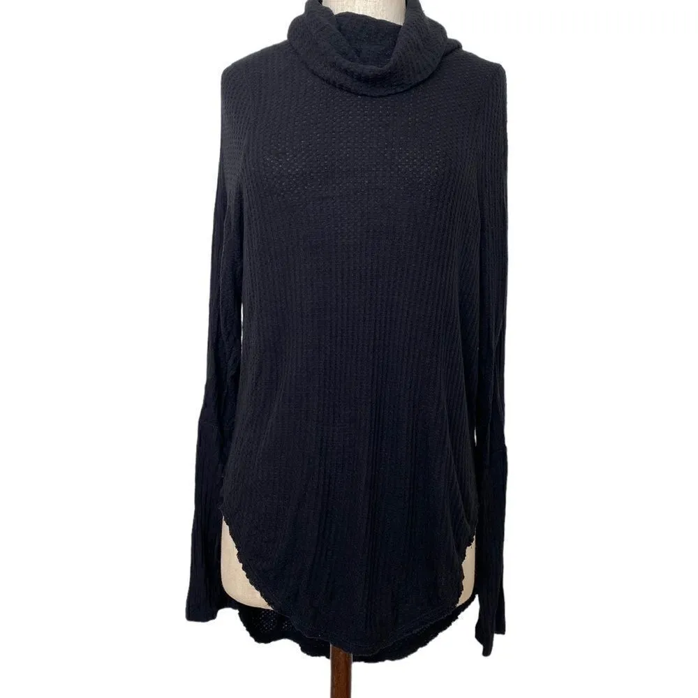 free people Kristina waffle knit thermal cowl neck long sleeve - Image 3