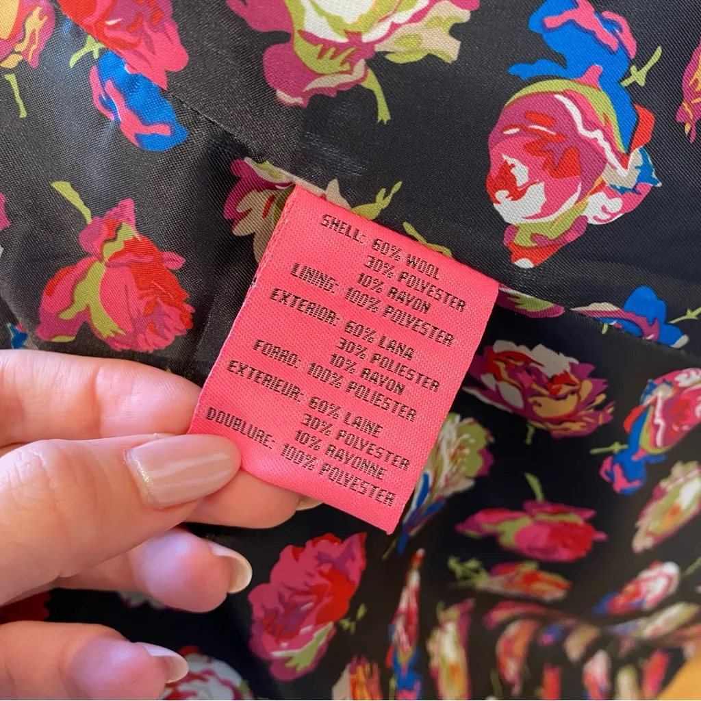 Betsey Johnson Wool Longline Coat In Dark Grey Size 8 - Image 11