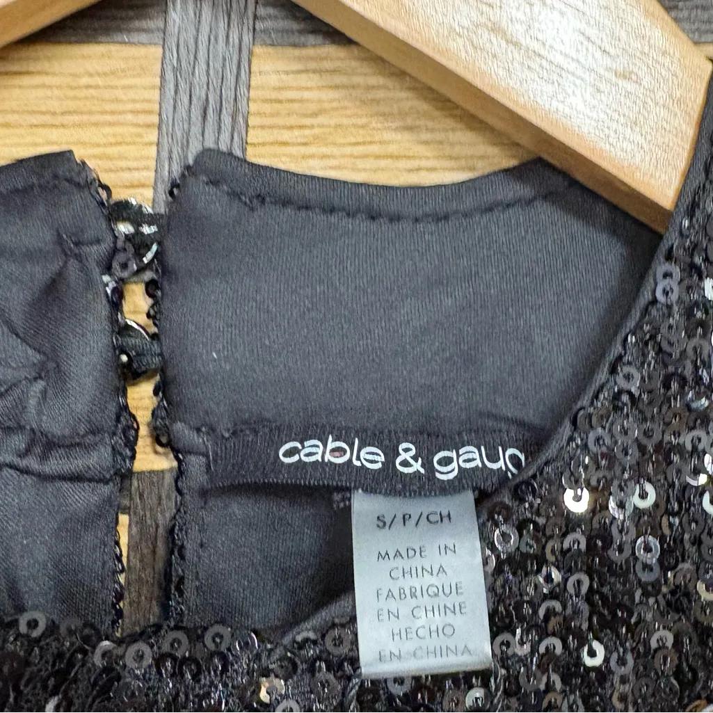 Cable & Gage Black And Silver Ombre Sequin Tank Top Size Small‎ - Image 6