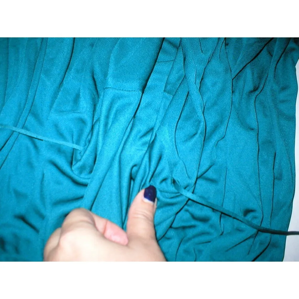 New Womens 8 NWT Designer Doo.Ri Dark Teal Aqua Blue Dress T Back Belt Sleeveles - Image 8