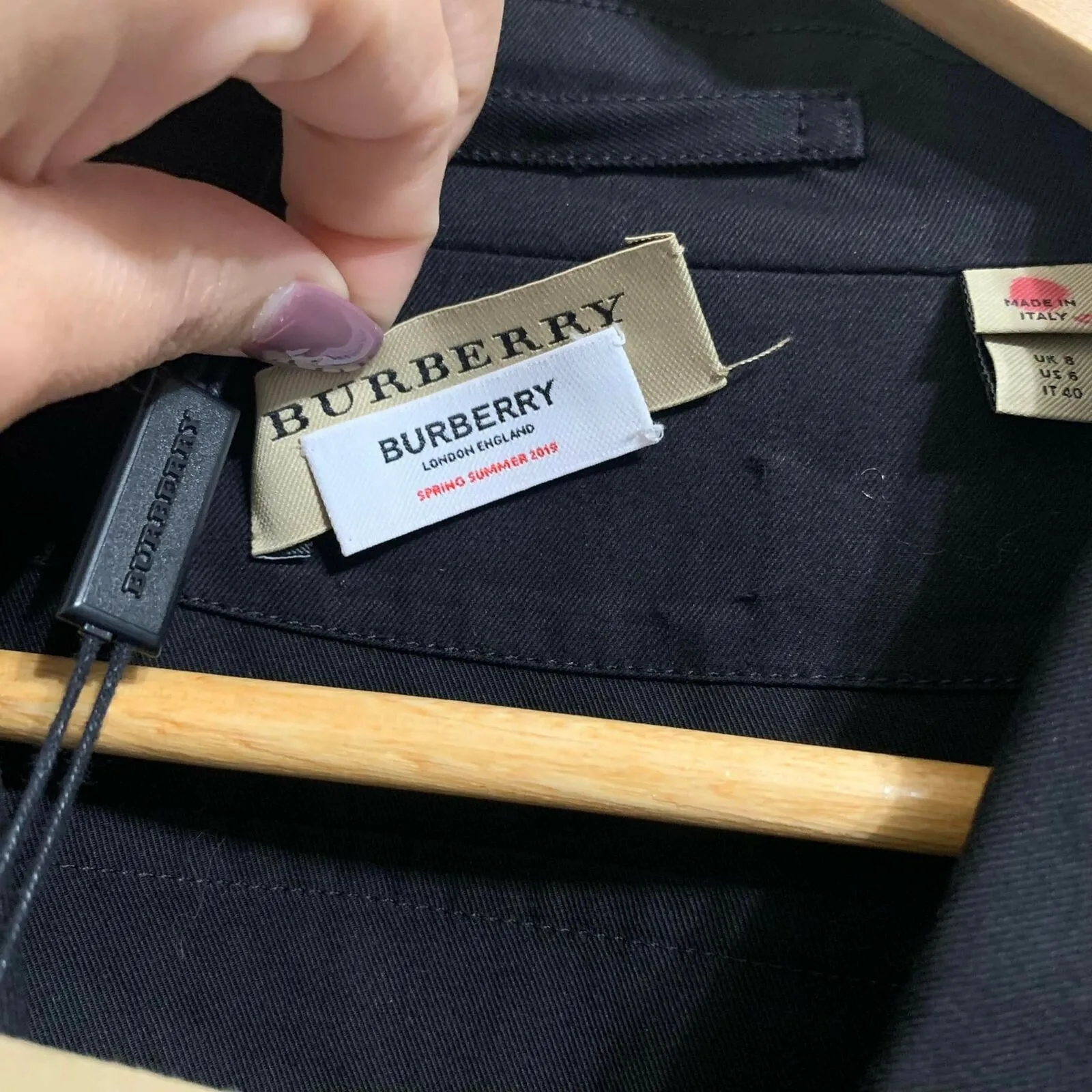 BURBERRY Cotton Gabardine Jumpsuit In‎ Black 6 NWT $1400 - Image 4