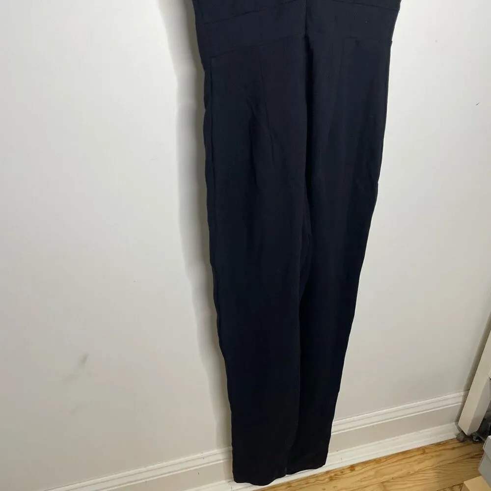 NEW French Connection Marie Chiffon Jumpsuit Mesh Detail Pants 7GHAH Black 6 nwt - Image 7