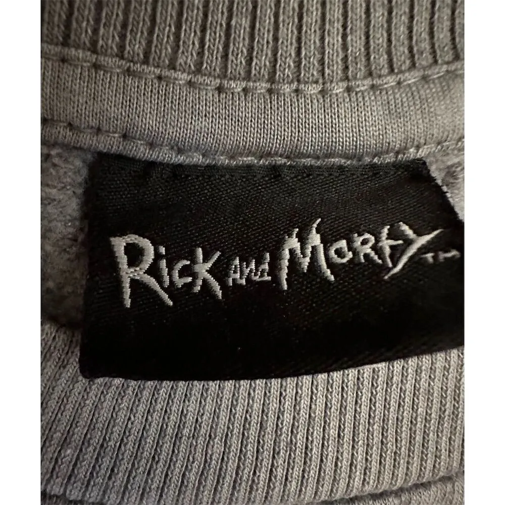 Rick and Morty Warped Faces Gray Pullover Sweater Unisex Long Sleeve Crewneck - Image 5